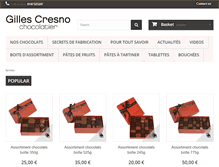 Tablet Screenshot of gilles-cresno-chocolatier.com